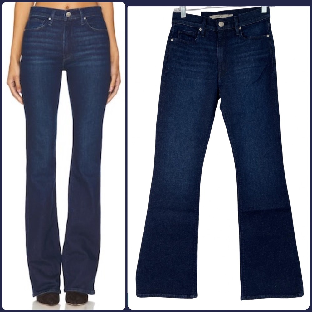 NEW Hudson Barbara High Rise Bootcut Petite Jeans Rescue Dark Wash Stretch Denim